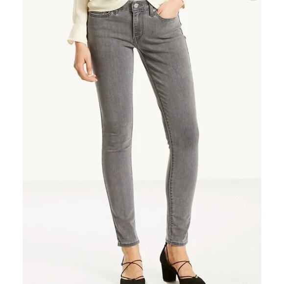 Levis Jeans Womens 30 Grey 711 Skinny Denim Mid Rise - Picture 1 of 8